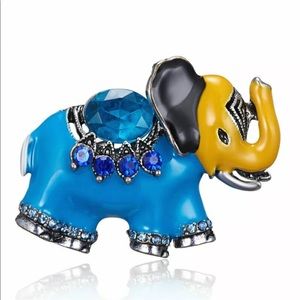 Jeweled & colorful elephant brooch
